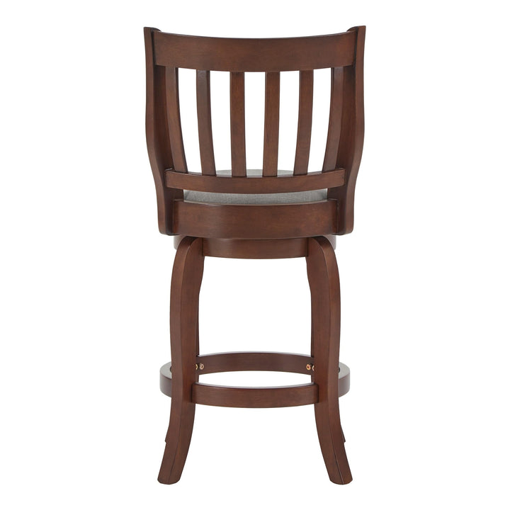 Inspire Q Ali Modern Linen High Back Swivel Stool by Classic Grey - Diamond Home USA