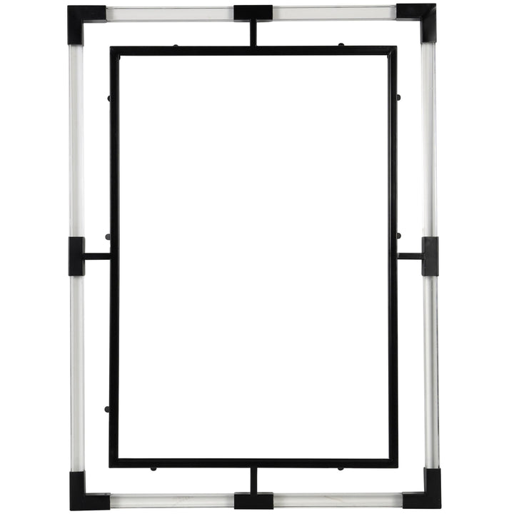 Black Metal Double Framed Wall Mirror with Acrylic Frame - Diamond Home USA