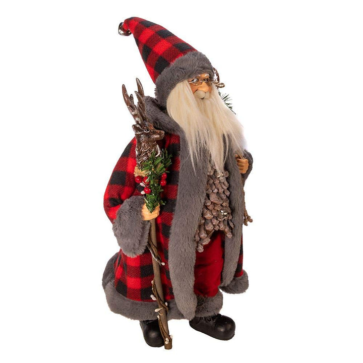 Kurt Adler Kringle Klaus Santa Figure 18-inches Height Red and Gray Polyester - Diamond Home USA