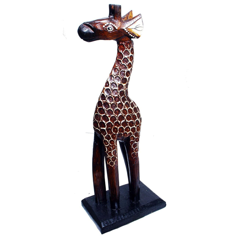 Stoneage Arts Handmade 8-Inch Wooden Giraffe Statue (Indonesia) - Diamond Home USA