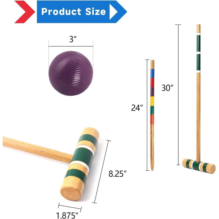 Classic 6-Player Croquet Set with 6 Balls 9 2 Stakes and A Carrying Case - Diamond Home USA