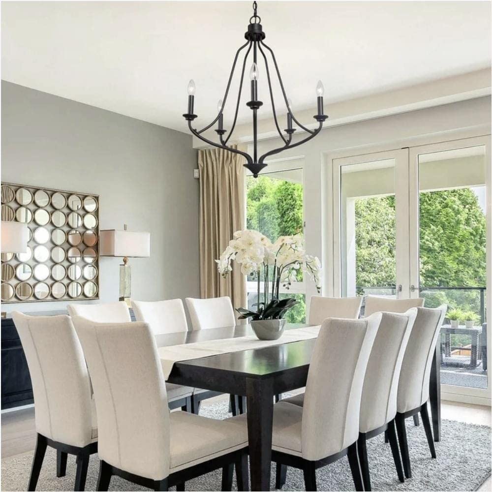 Chandelier 5-light French Country Empire Candle Dining Room Lighting D24 x H88.5 - Diamond Home USA