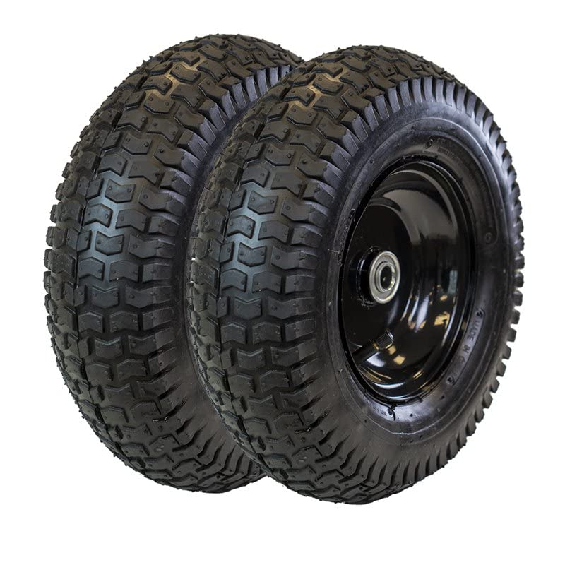 RealWork 2PK 13" Pneumatic Replacement Wheel for Garden Equipment in Black