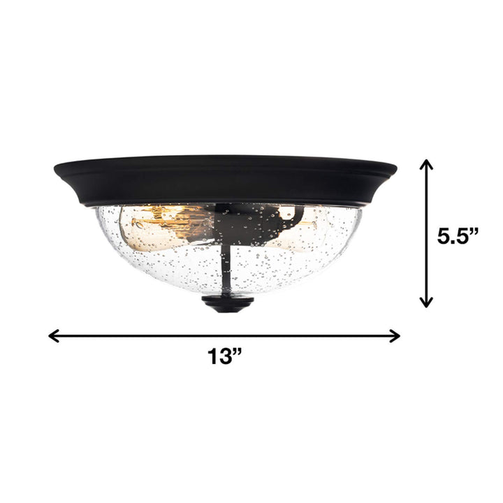 Prominence Home Madalyn 13" Bronze Flush Mount Seeded Glass Bowl Indoor Light - Diamond Home USA