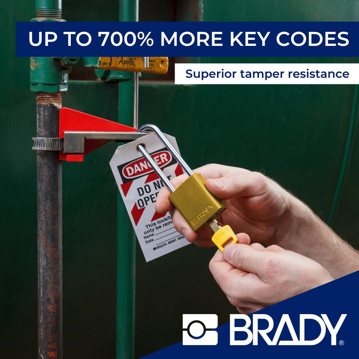 Brady SafeKey Lockout Padlock - Aluminum - Green - 1.5" Steel Shackle Vertical - Diamond Home USA