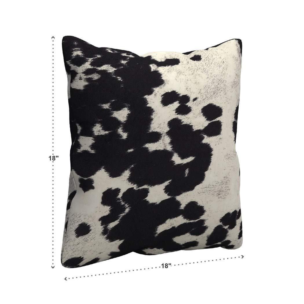 DS 2 Piece Black White Cow Theme Decorative Throw Pillows Set 18-Inch - Diamond Home USA