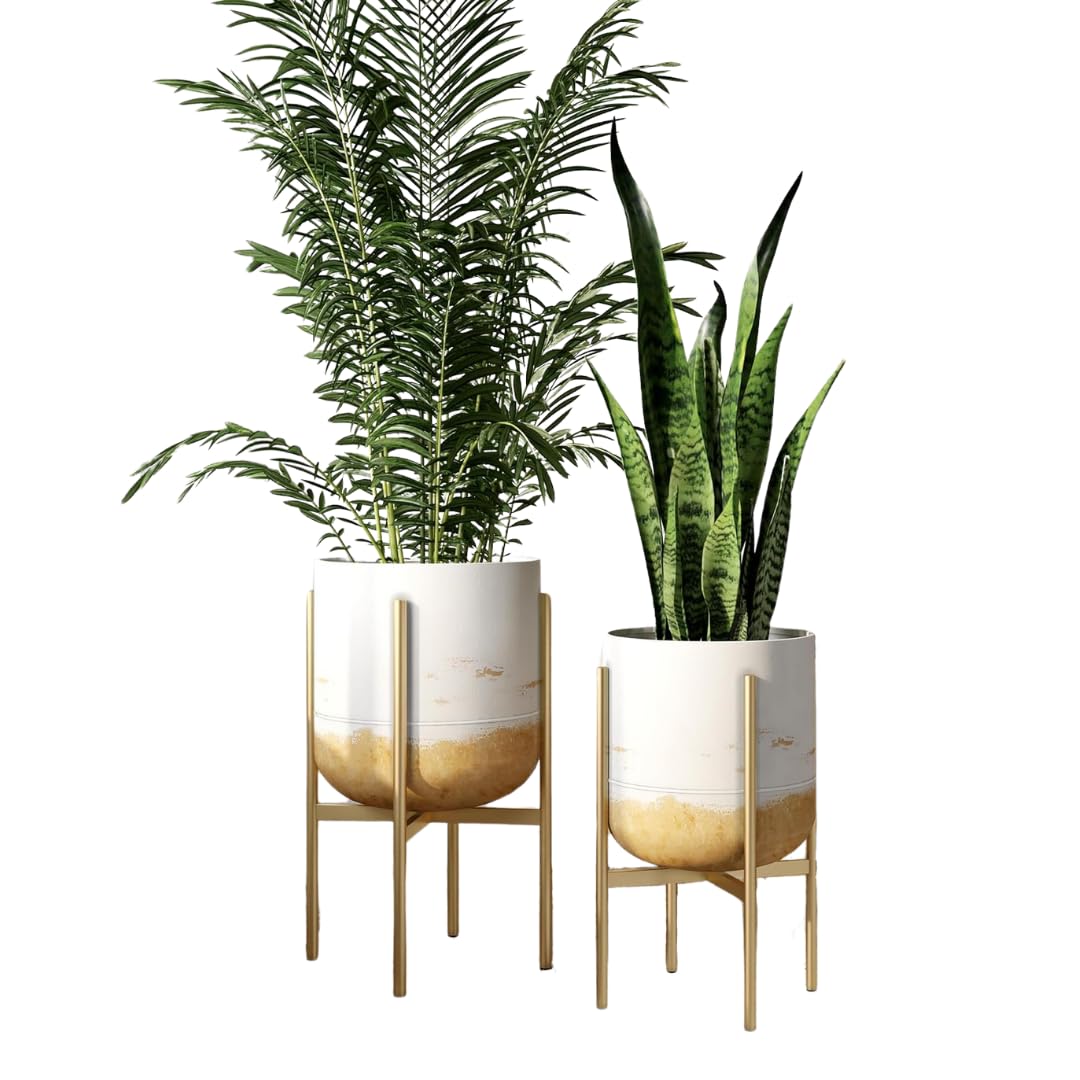 aspire home accents Paloma White and Beige Modern Indoor Planters Terracotta