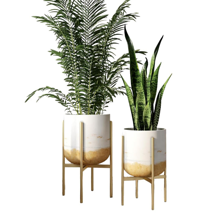 aspire home accents Paloma White and Beige Modern Indoor Planters Terracotta