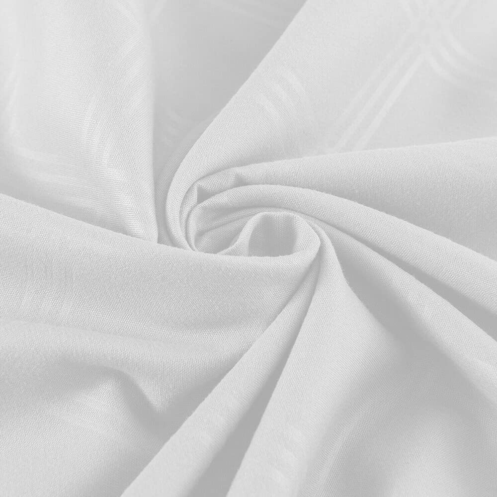 10 Piece Plaid Set Bed Bedding Comforter California King White Solid Color - Diamond Home USA