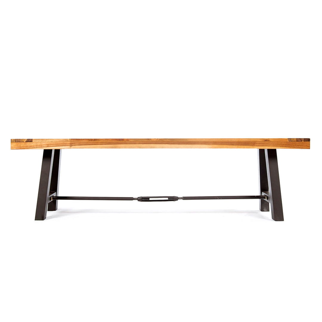 Christopher Knight Home Catriona Outdoor Acacia Wood Bench with Metal Accents - Diamond Home USA