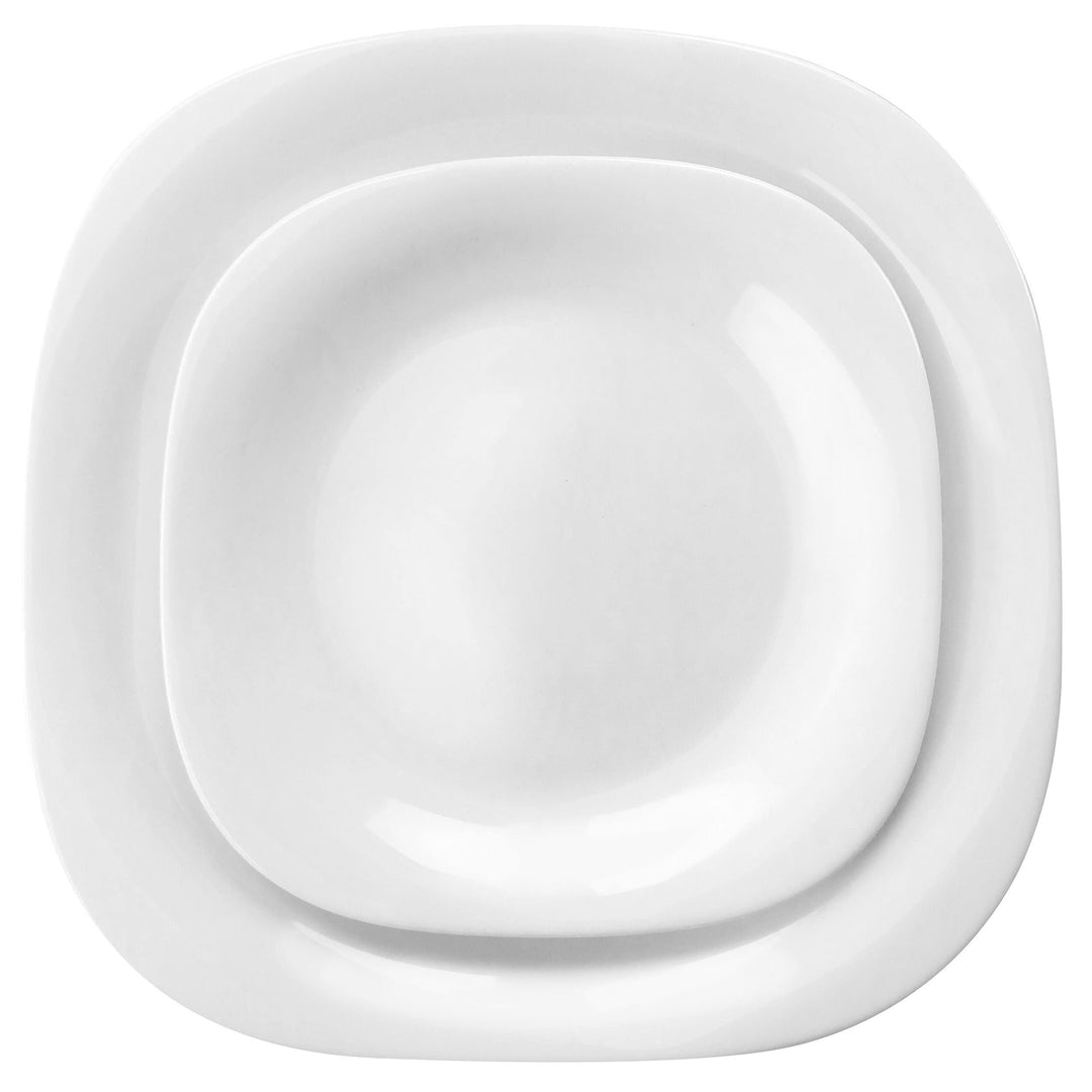 Ultra Plazza 12 Piece Tempered Opal Glass Dinnerware et In White olid Formal - Diamond Home USA