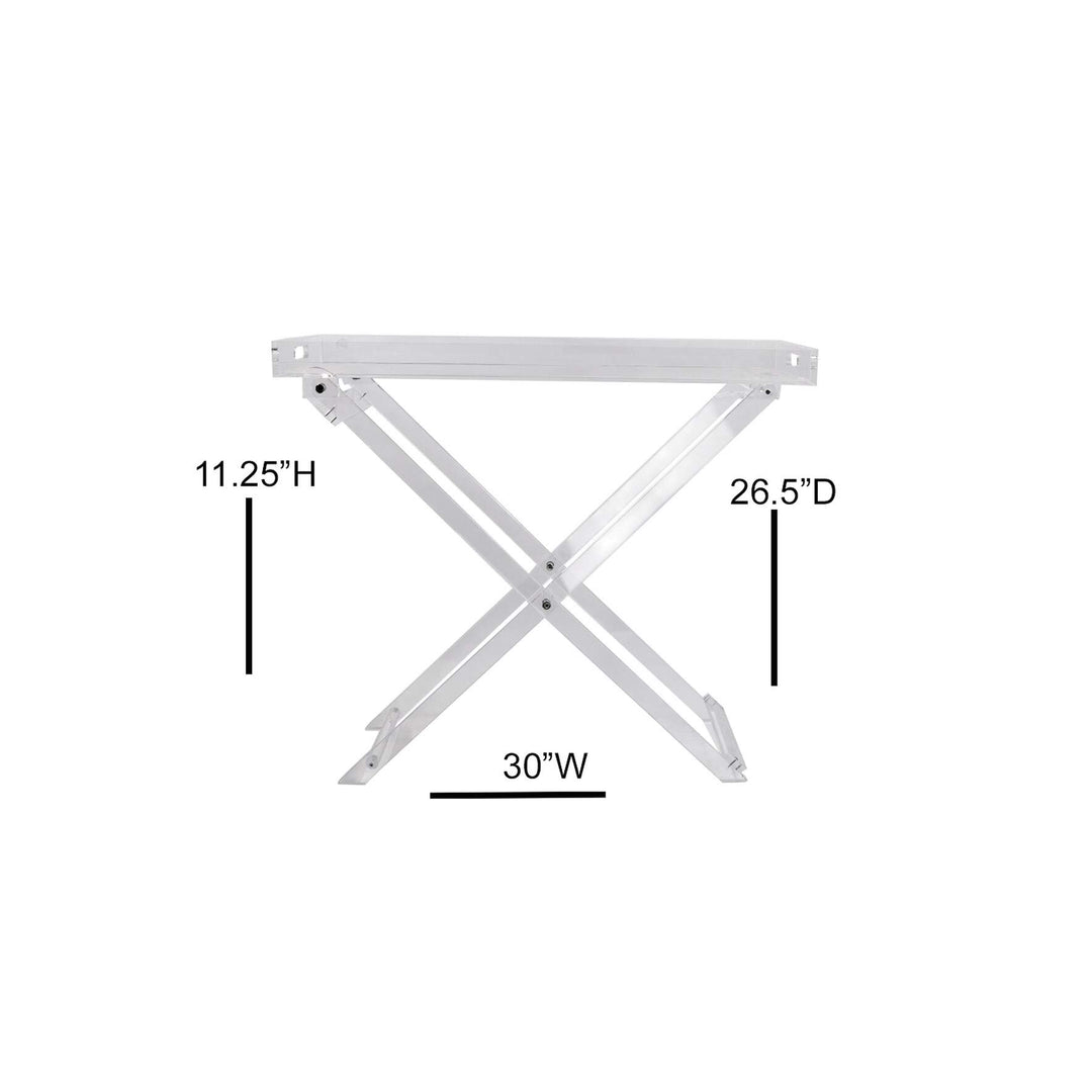 Acrylic Folding Tray Table Clear Modern Contemporary Rectangle - Diamond Home USA