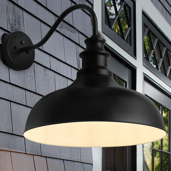 Gooseneck Outdoor Barn Light Dusk to Dawn Wall Sconce for House Black - Diamond Home USA