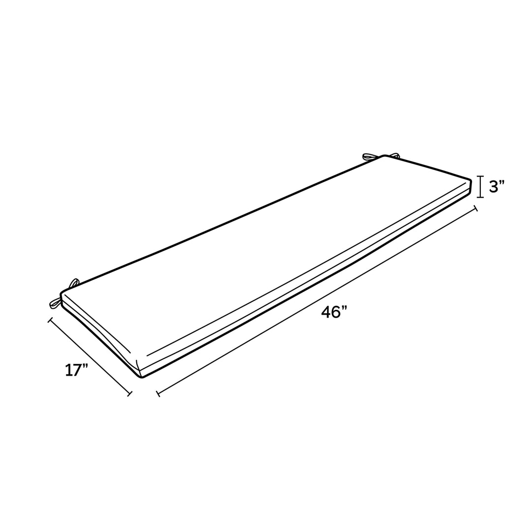 Arden Selections Outdoor Bench Cushion 46 x 17 Rain-Proof Fade Resistant 17 x 46 - Diamond Home USA