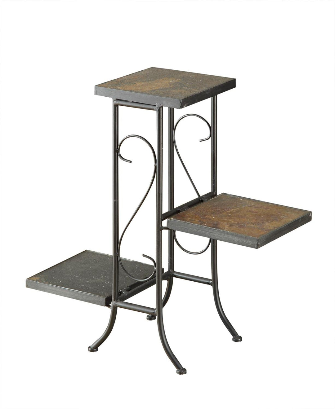 4D Concepts 3-Tier Plant Stand with Slate Top Metal/Slate