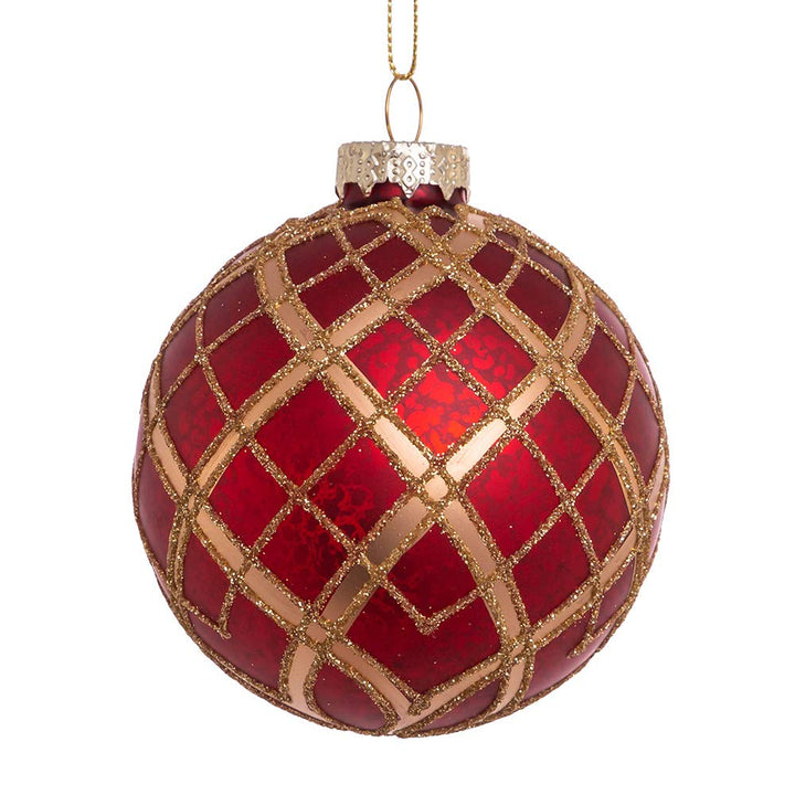 Kurt S. Adler GG0977 Ornament Set Red Gold - Diamond Home USA