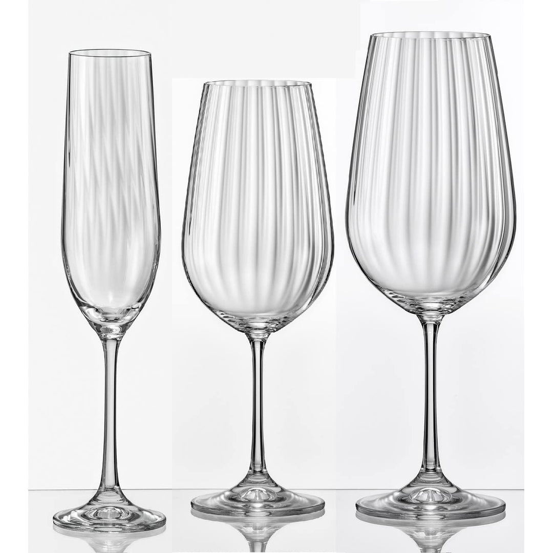 Waterfall Red Wine Glass Set Of 6 Clear - Diamond Home USA