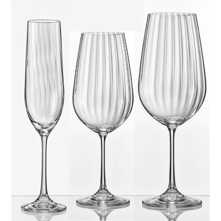 Waterfall Red Wine Glass Set Of 6 Clear - Diamond Home USA