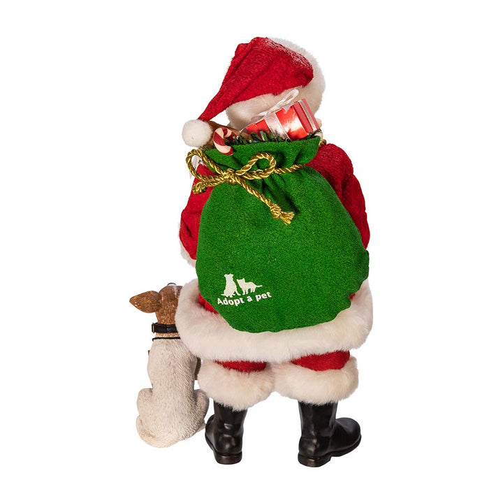 Kurt Adler 10.5-Inch Fabriché™ Adopt-a-Pet Santa with Dog 2 Piece Set - Diamond Home USA