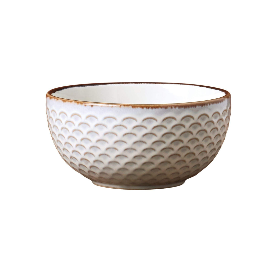 Tabletops Gallery 12pc Embossed Ivory Round Dinnerware Set Textured Modern - Diamond Home USA