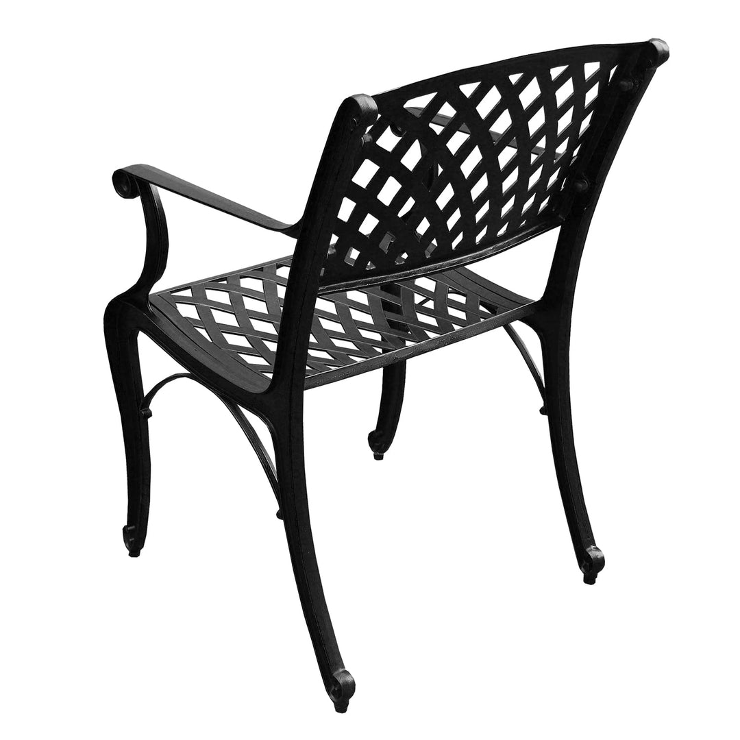Oakland Living Modern Outdoor Mesh Cast Aluminum Black Patio Dining Chair - Diamond Home USA