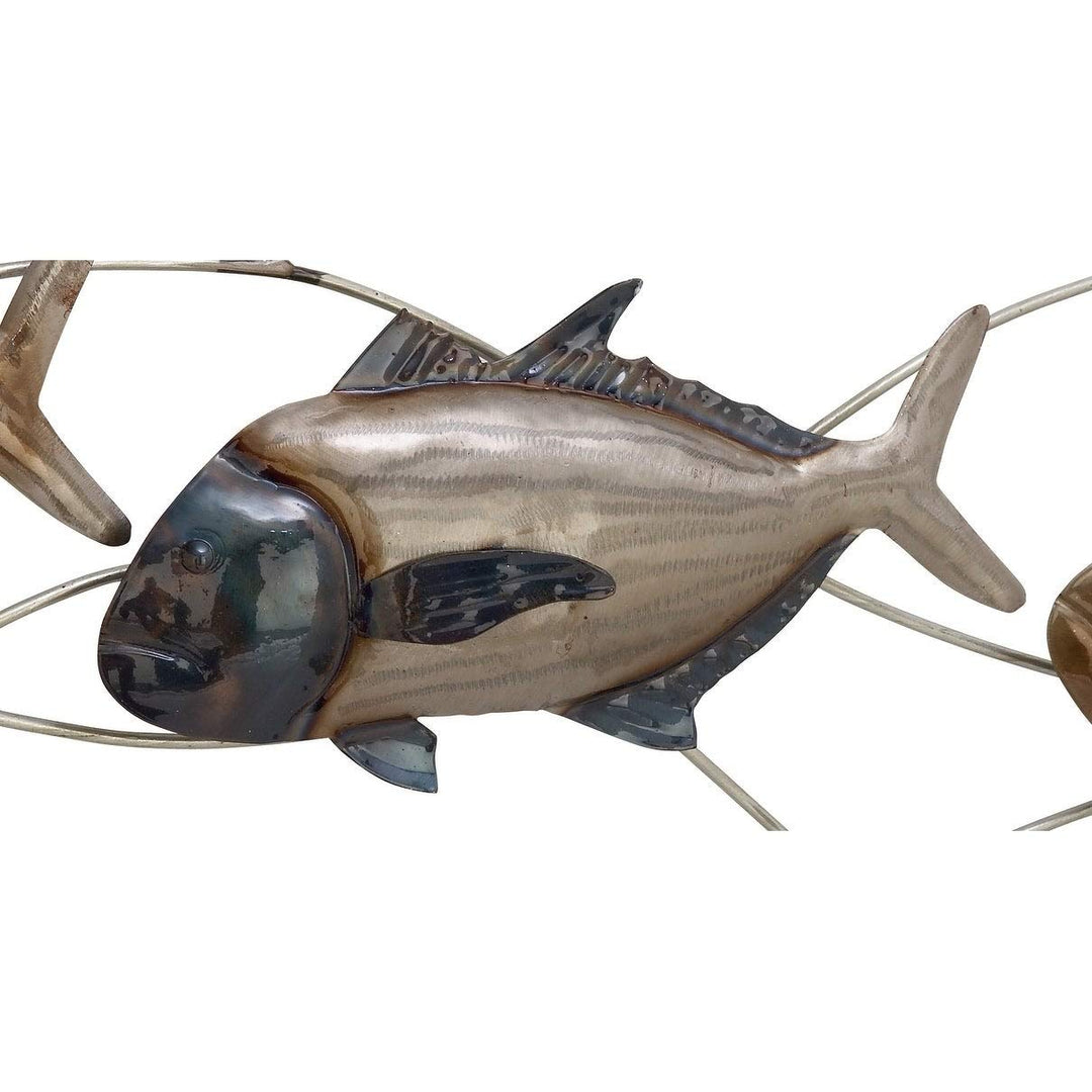 Metal Fish Wall Decor Multi Color Nautical Coastal Iron - Diamond Home USA