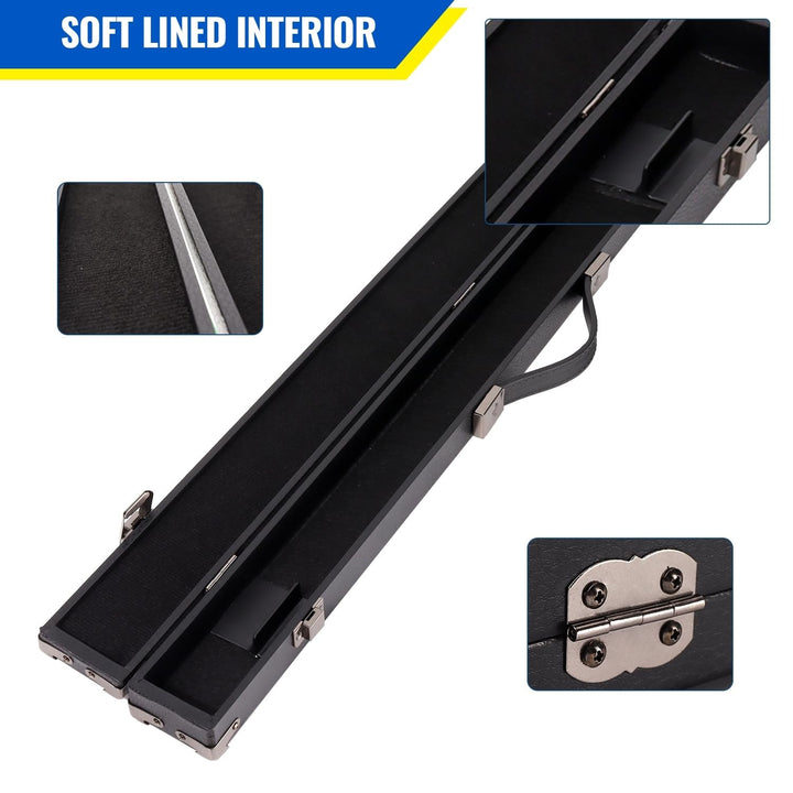 1x1 Hard Billiard Pool Cue Stick Box. 1/2 Case for 1 Butts/1 Shafts Black - Diamond Home USA