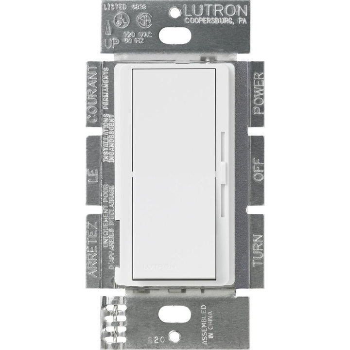 Lutron DVSTV-WH Diva 8 Amp 3-Way/Single-Pole 0-10V Dimmer no Neutral Required