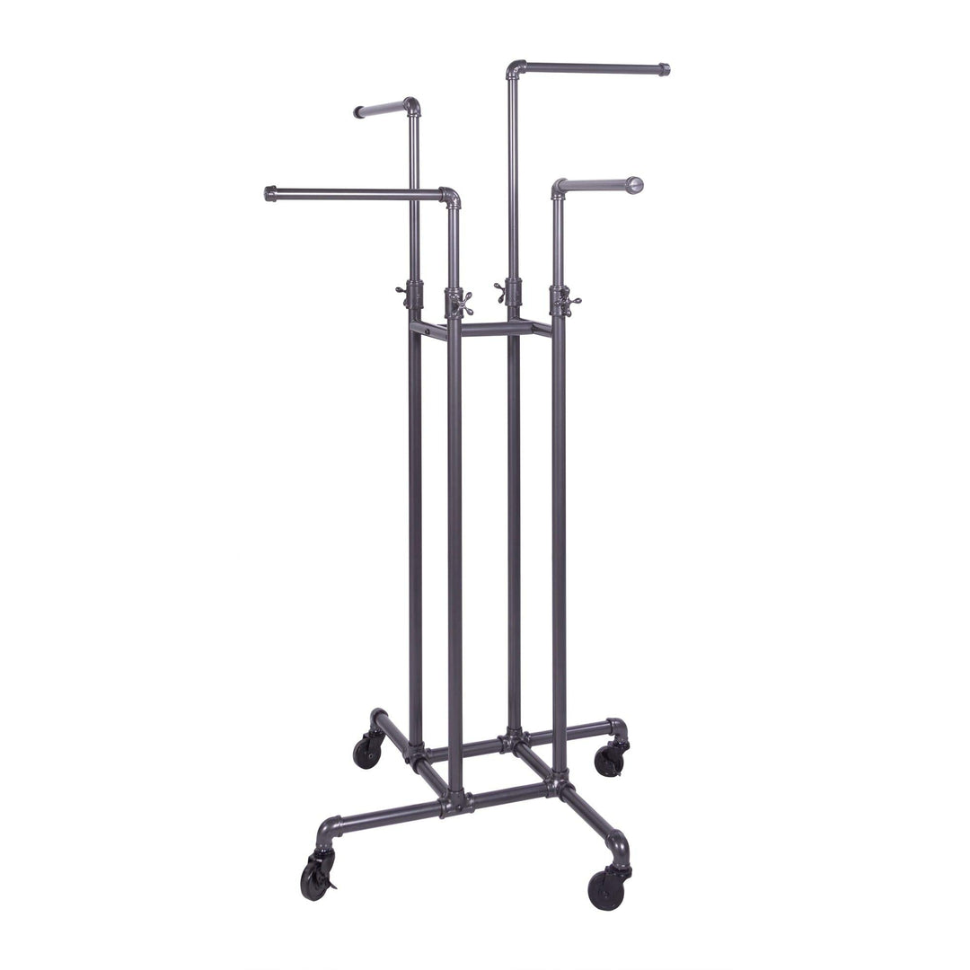 Clothing Rack Heavy Duty Pipeline Adjustable 4 Way Plumbing Pipe Clothes