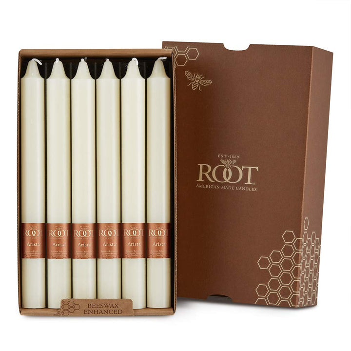 Root Candles Unscented Smooth Arista 9-Inch Dinner Candles 12-Count Ivory 9 x 7/8 - Ivory