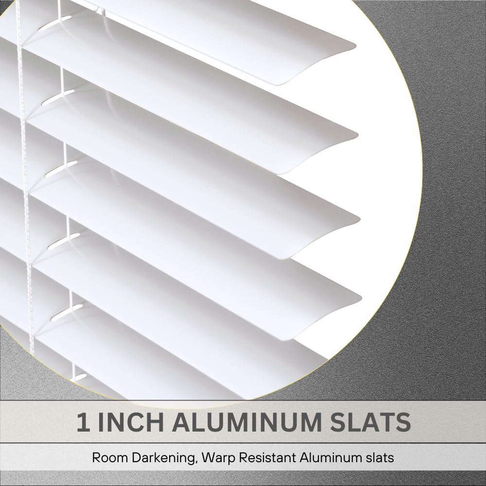 1" Cordless Aluminum Blind - White