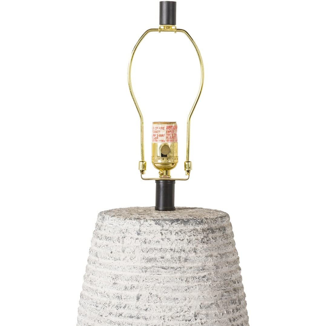 Farmhouse Textured Ceramic Table Lamp 22" h X 15" w 15" d Beige Grey White - Diamond Home USA