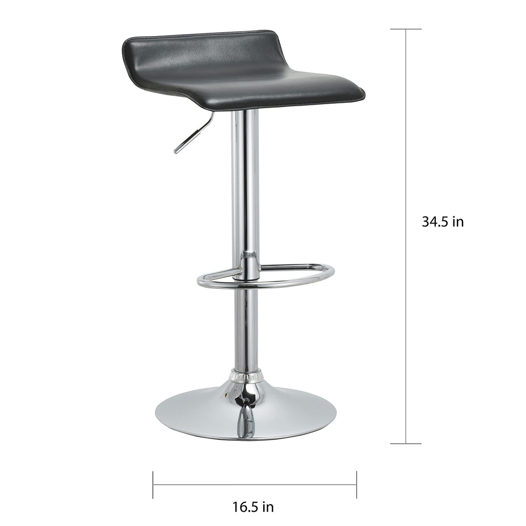 AC Pacific Modern Adjustable Bar Stools (Set of 2) - 23.5-31.5" h White - Diamond Home USA