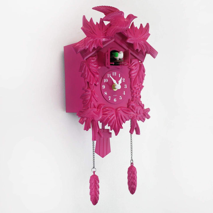 Pink Cuckoo Clock DIY Art Home Idea Modern Contemporary Rectangular Plastic - Diamond Home USA