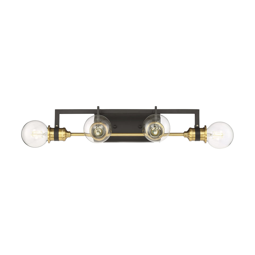 Nuvo 60/6974 Intention Vanity Warm Brass and Black Finish 4 Light - Diamond Home USA