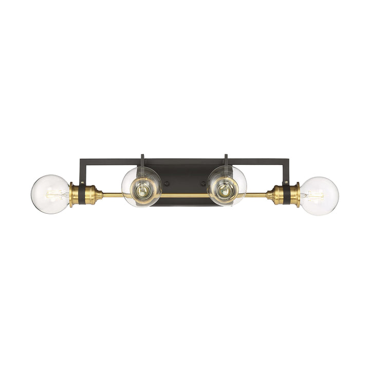 Nuvo 60/6974 Intention Vanity Warm Brass and Black Finish 4 Light - Diamond Home USA