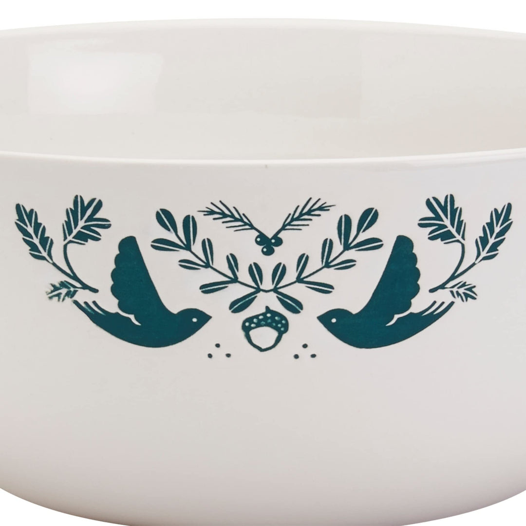 Gallery Winter Forest 2pc Serving Bowl Set Green Holiday Traditional Round - Diamond Home USA