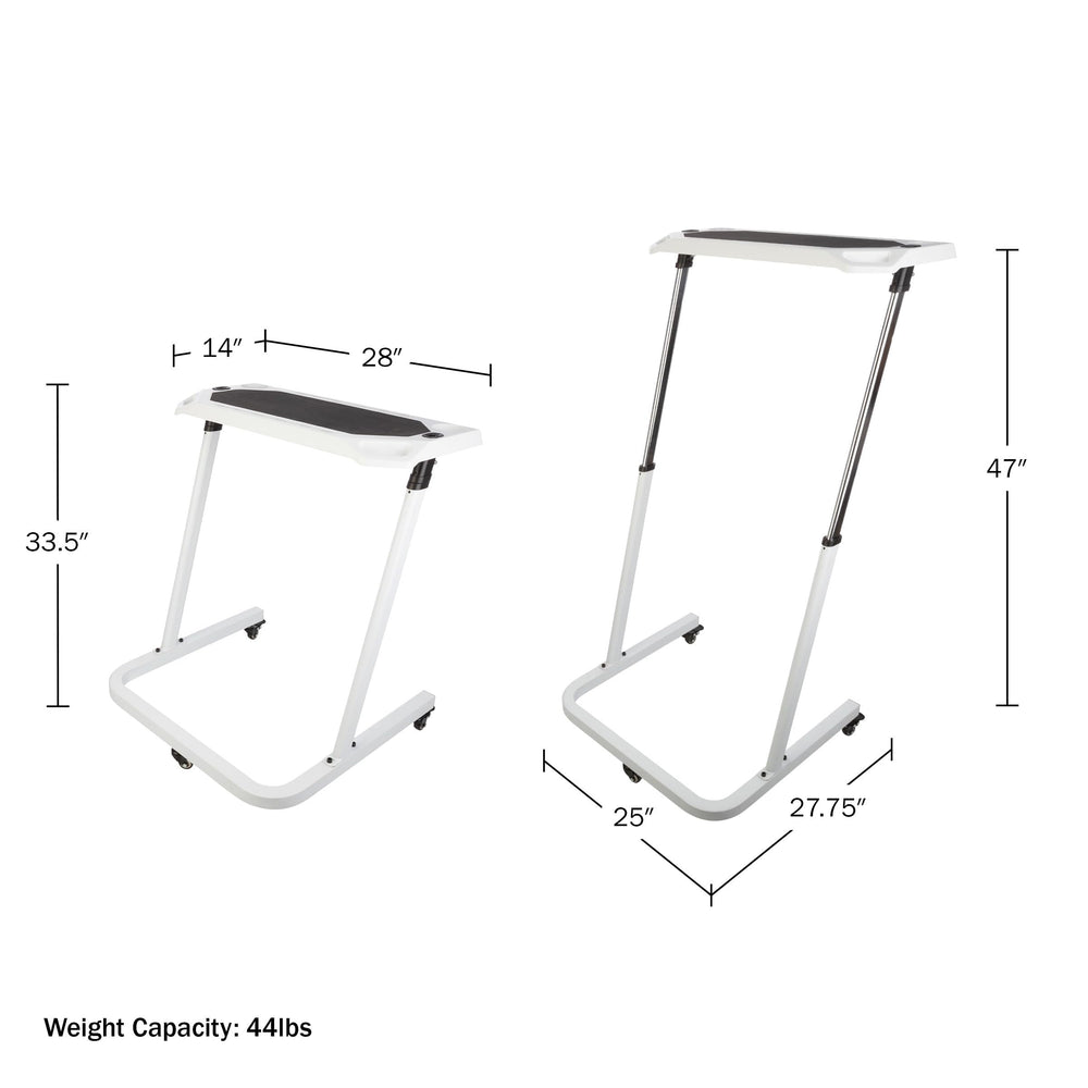 Bike Desk Rolling Laptop Cart For Stationary Or Trainer Adjustable Standing To - Diamond Home USA