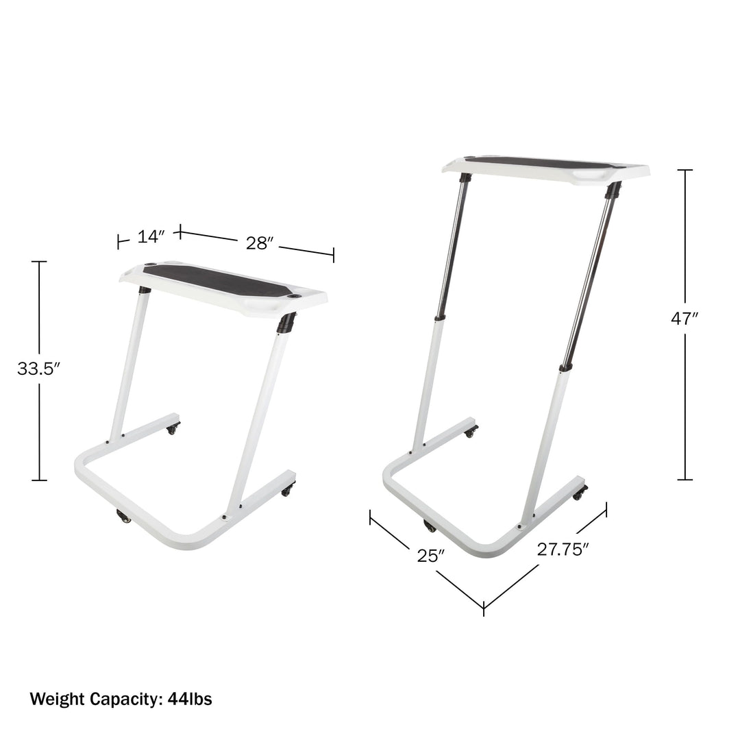 Bike Desk Rolling Laptop Cart For Stationary Or Trainer Adjustable Standing To - Diamond Home USA