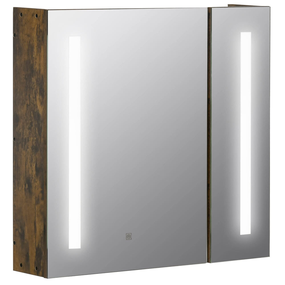 27.5 Inch X 25.5 Led Lighted Medicine Cabinet with Mirror Wall Mounted - Diamond Home USA
