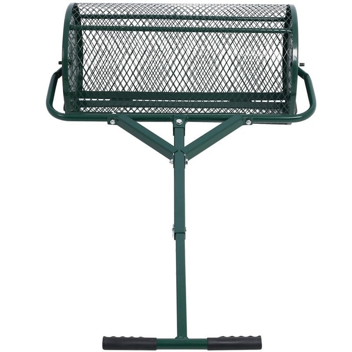 Peat Moss Spreadermetal Compost Spreader Shaped Hand Rake Green Steel Rust - Diamond Home USA