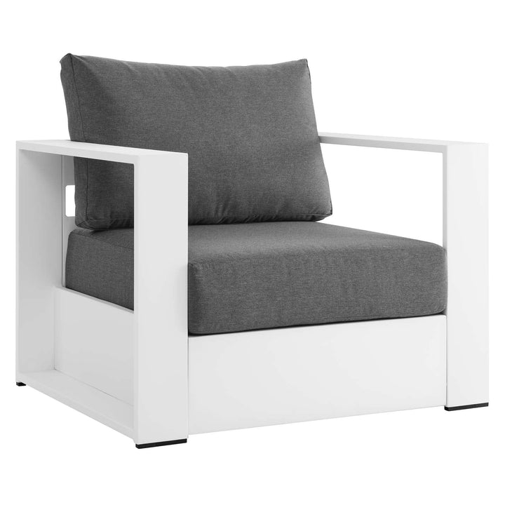 Modway Tahoe Outdoor Patio Powder-Coated Aluminum Armchair White Charcoal