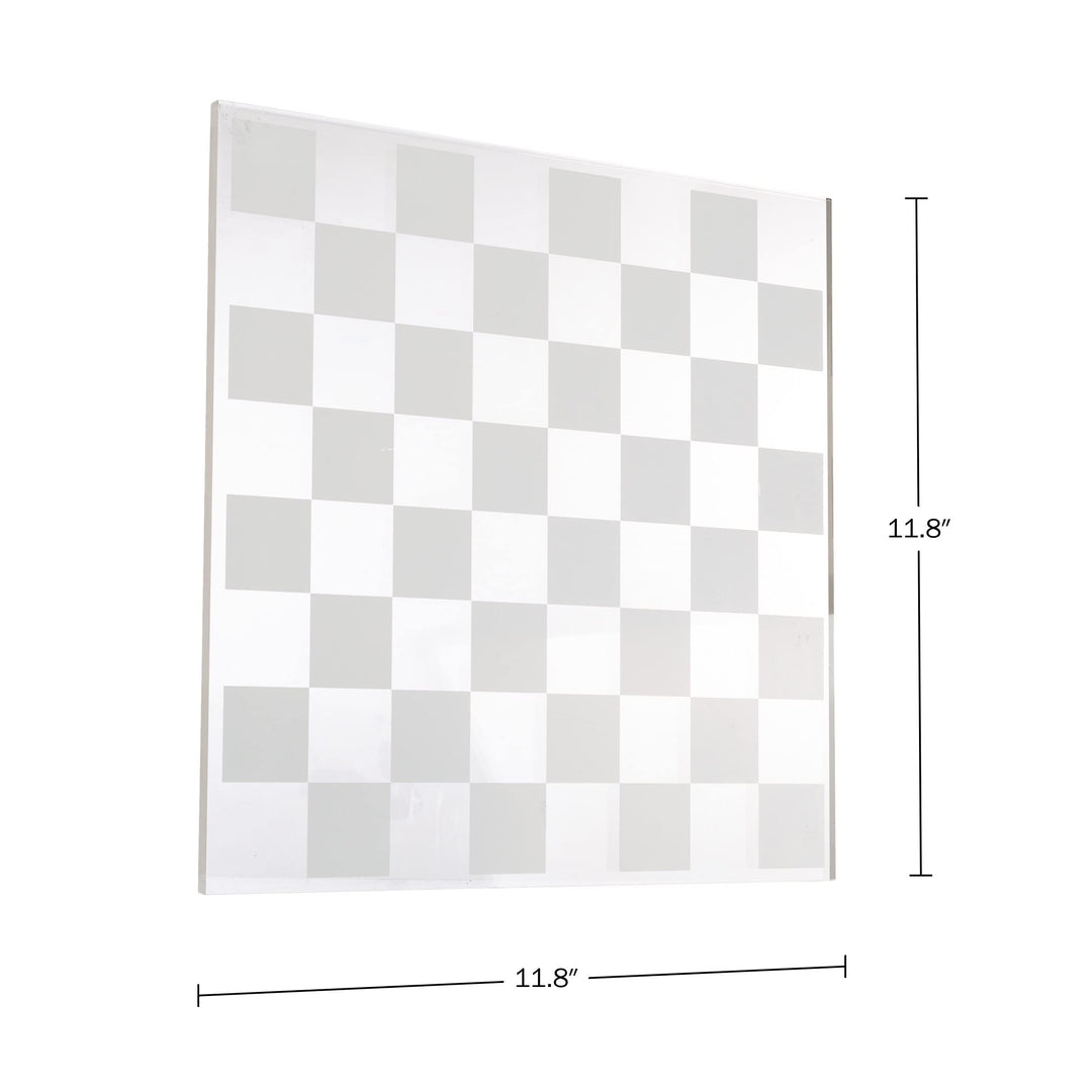 Modern Chess Set Acrylic Board with 32 Colorful Game Pieces Multi Color - Diamond Home USA