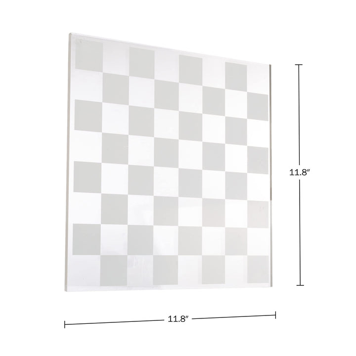 Modern Chess Set Acrylic Board with 32 Colorful Game Pieces Multi Color - Diamond Home USA