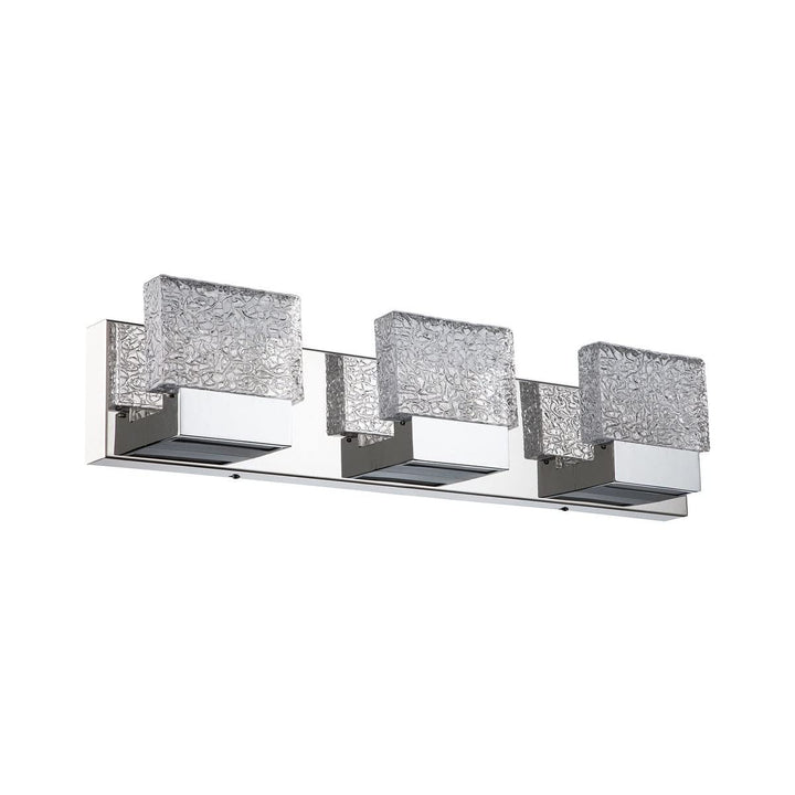 Modern 3-light Vanity Wall Sconce Led Stainless Steel Chrome 3.4" h X 24.4" w . - Diamond Home USA