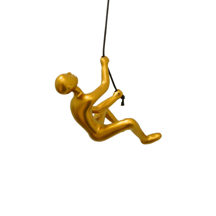 6" X 3" Resin Gold Climbing Man Circus - Diamond Home USA