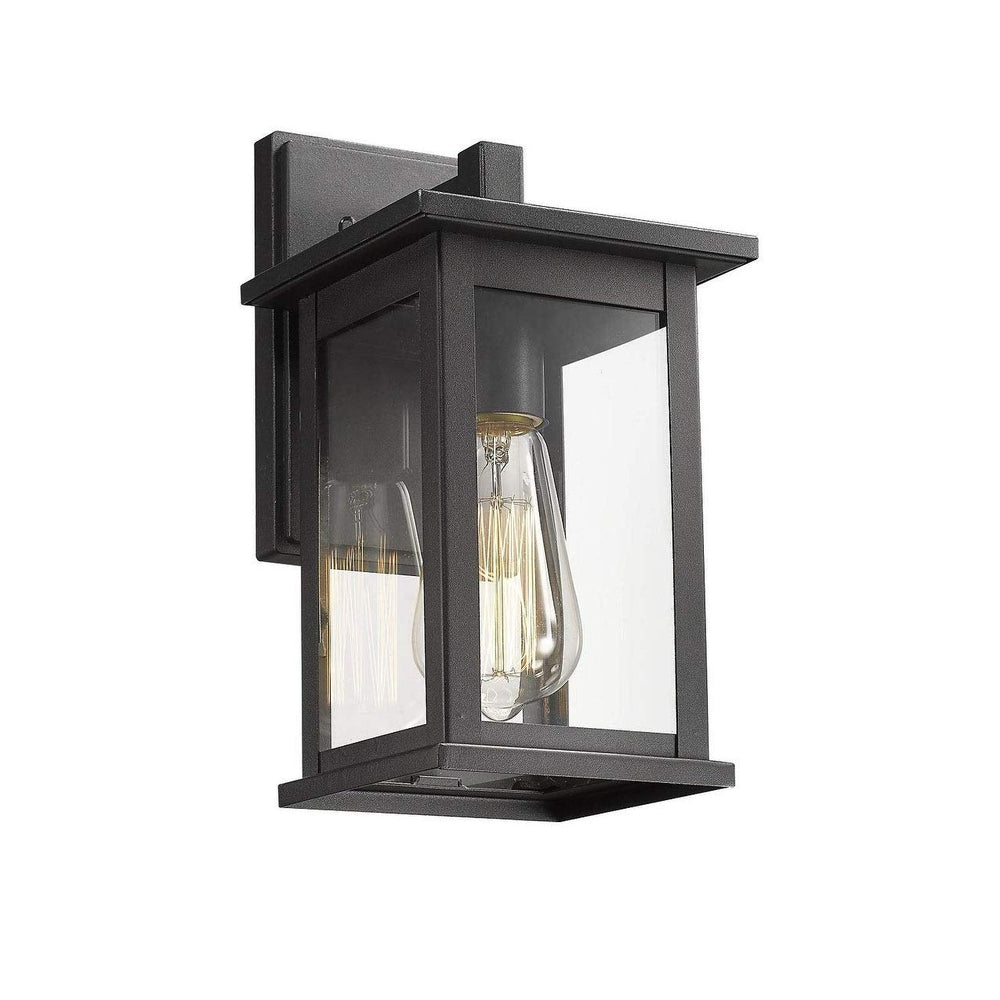 Outdoor Wall Lantern with Clear Glass Traditional Aluminum Black Includes - Diamond Home USA