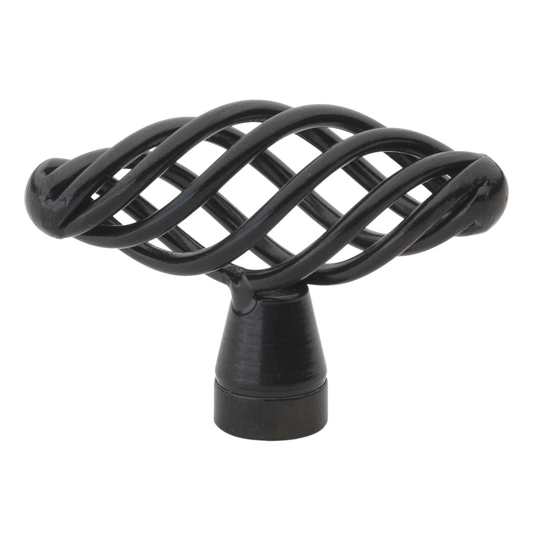 2 in. Classic Oval Twisted Birdcage Cabinet Knob (Pack of 10) Black Rustic Metal