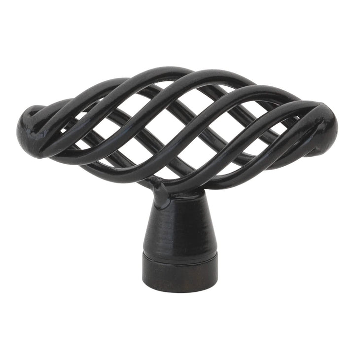 2 in. Classic Oval Twisted Birdcage Cabinet Knob (Pack of 10) Black Rustic Metal