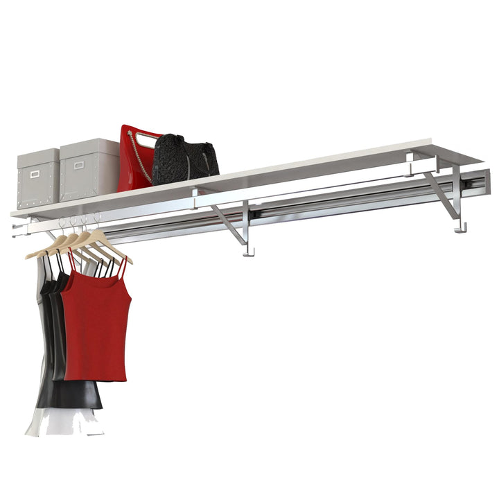 Arrange A Space Single Shelf Single Hang Closet System 60” White RCMSY.60.W 60" - White